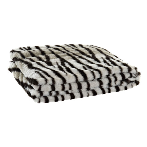 Κουβέρτα DKD Home Decor Wild Μαύρο Γκρι Λευκό (130 x 170 x 2 cm)