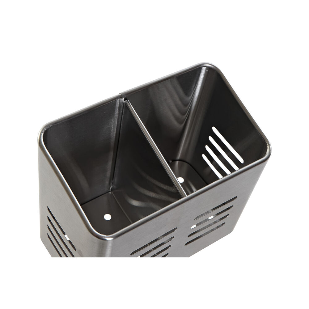 Στραγγιστήρι για τα Μαχαιροπήρουνα DKD Home Decor Ασημί Ανοξείδωτο ατσάλι Βασικό (16 x 9 x 13 cm)
