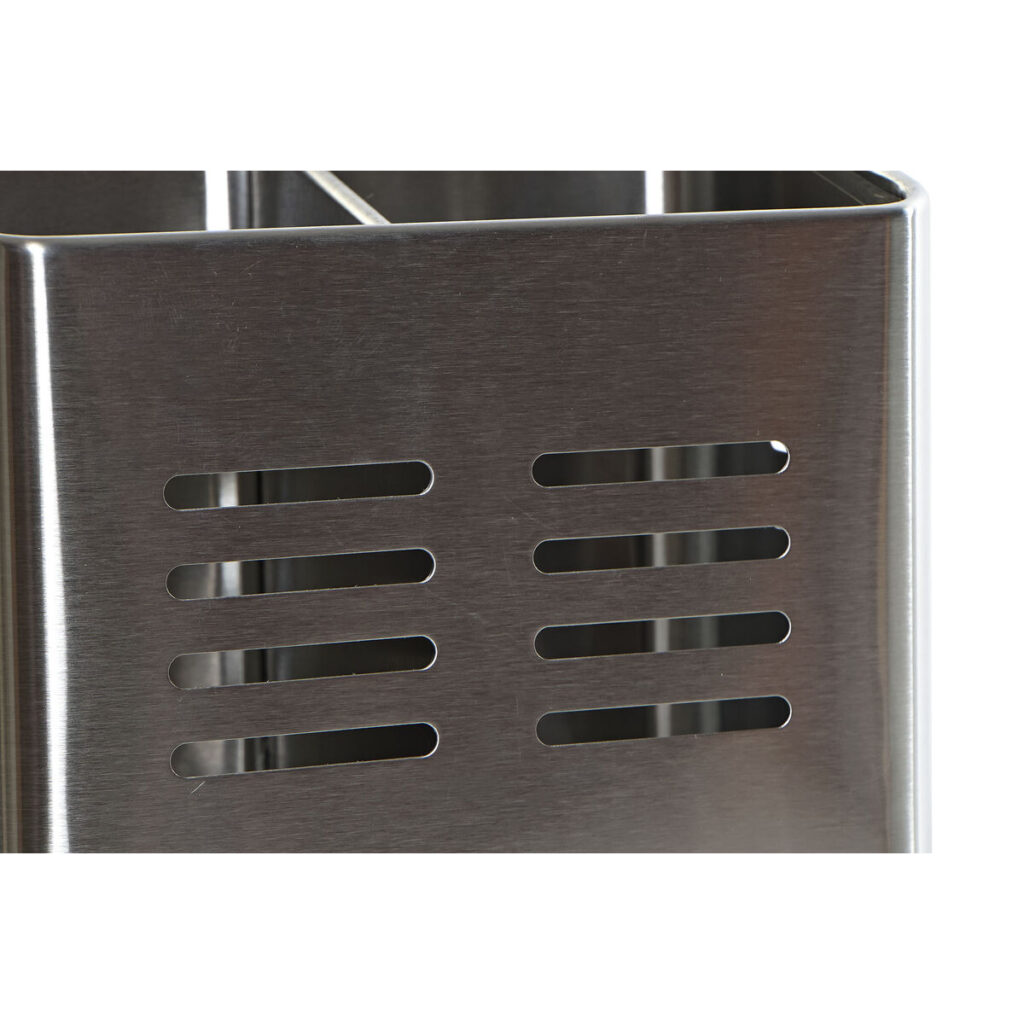 Στραγγιστήρι για τα Μαχαιροπήρουνα DKD Home Decor Ασημί Ανοξείδωτο ατσάλι Βασικό (16 x 9 x 13 cm)