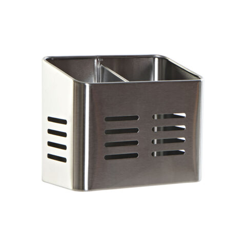 Στραγγιστήρι για τα Μαχαιροπήρουνα DKD Home Decor Ασημί Ανοξείδωτο ατσάλι Βασικό (16 x 9 x 13 cm)