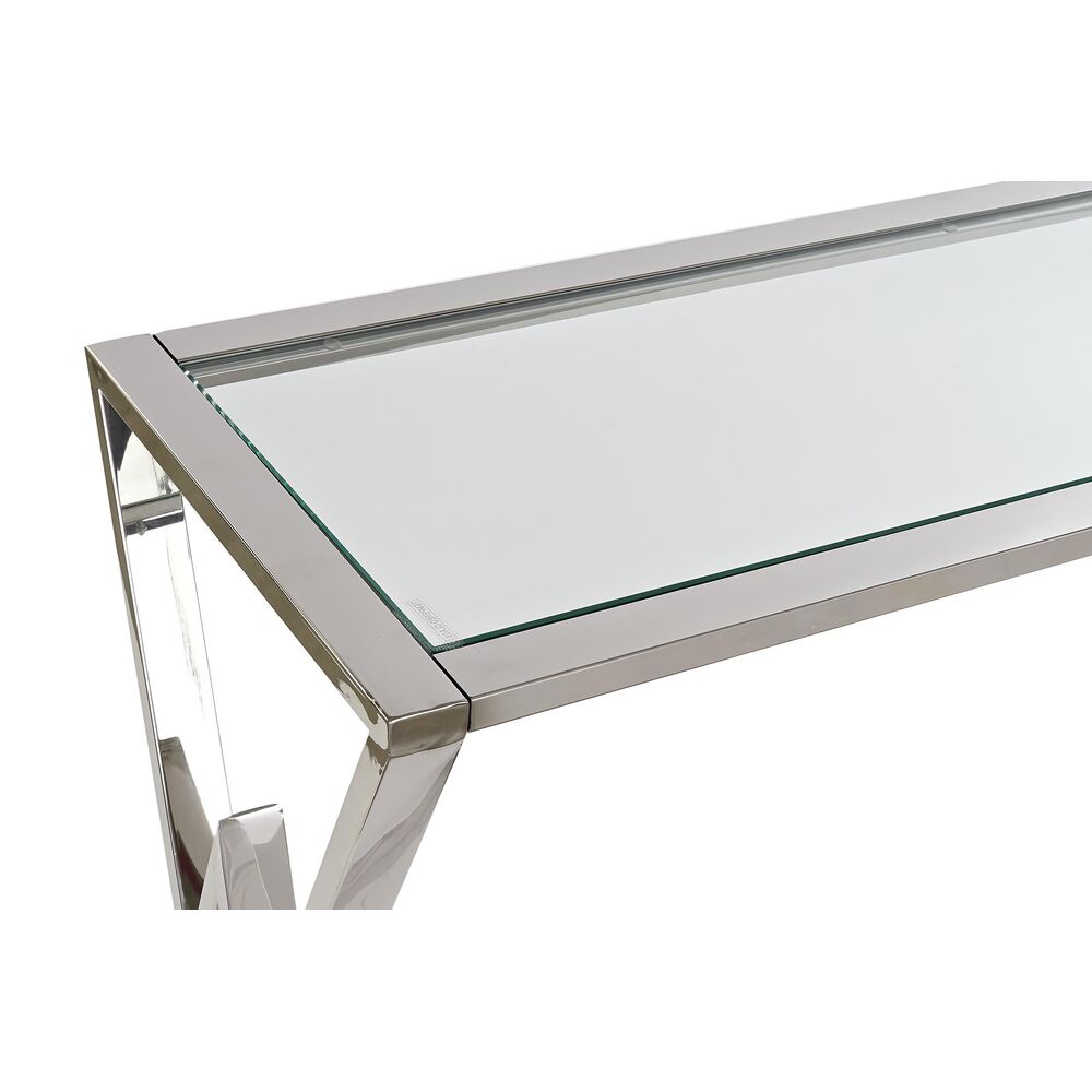 Βοηθητικό Τραπέζι DKD Home Decor Κρυστάλλινο Ασημί Ανοξείδωτο ατσάλι Σύγχρονη (120 x 40 x 78 cm)