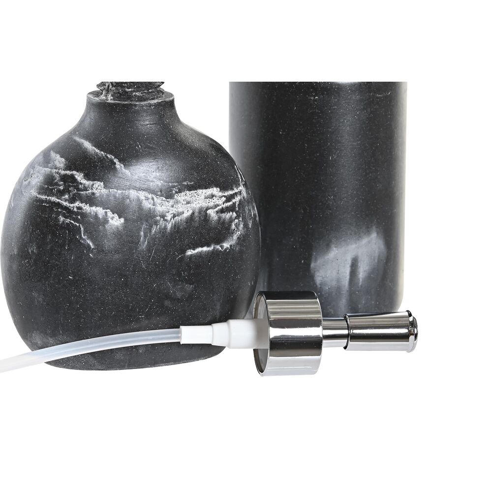 Σετ Μπάνιου DKD Home Decor Μαύρο Αλουμίνιο Πλαστική ύλη Ρητίνη Μάρμαρο (11 x 6 x 17 cm)