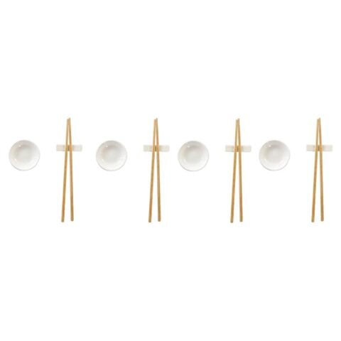 Σετ σούσι DKD Home Decor Φυσικό Λευκό Διακοσμητική κανάτα Πήλινα (27