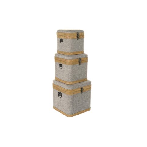 Σετ Διακοσμητικών Κουτιών DKD Home Decor Ξύλο πολυεστέρας (3 pcs)