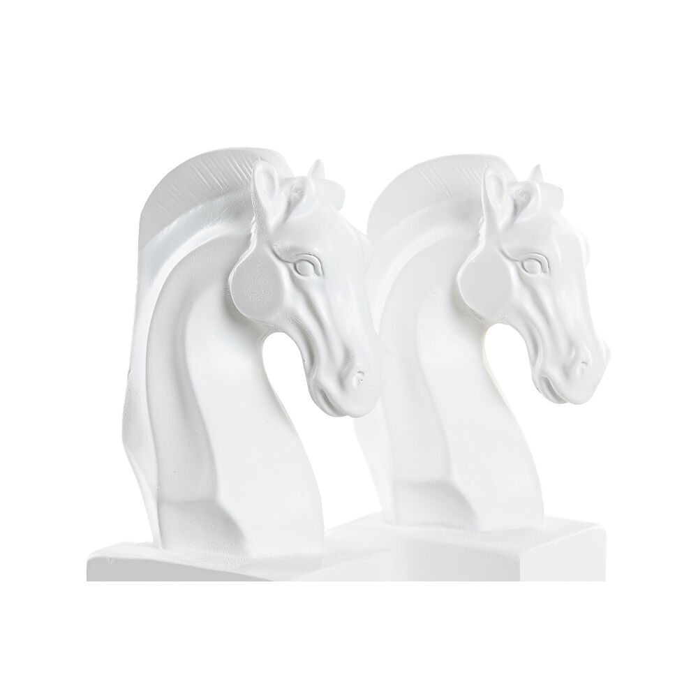 Bokstøtte DKD Home Decor Λευκό Σκάκι Άλογο Ρητίνη (10 x 7 x 24 cm)