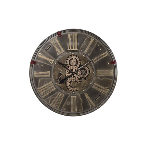 Ρολόι Τοίχου DKD Home Decor Γρανάζι Μαύρο Χρυσό Σίδερο (80 x 6