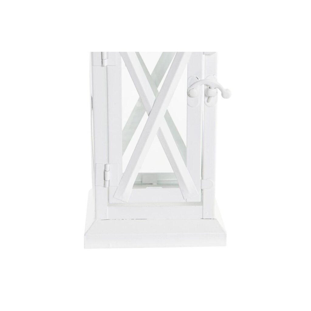 Φανάρια DKD Home Decor Κρυστάλλινο Μέταλλο Λευκό (21 x 21 x 51 cm) (3 Τεμάχια)
