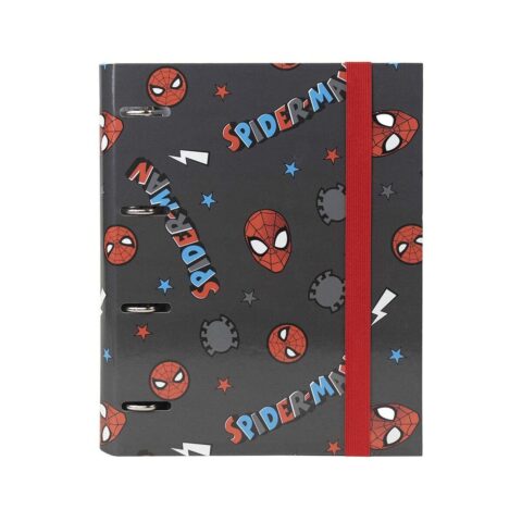 Φάκελος δακτυλίου Spiderman A4 Μαύρο (26 x 32 x 4 cm)
