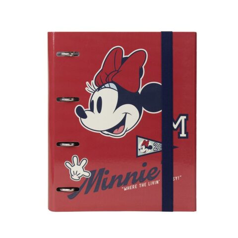 Φάκελος δακτυλίου Minnie Mouse A4 Κόκκινο (26 x 32 x 4 cm)