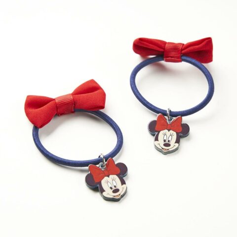Λάστιχα Μαλλιών Minnie Mouse Κόκκινο Μπλε Γραβάτα x2