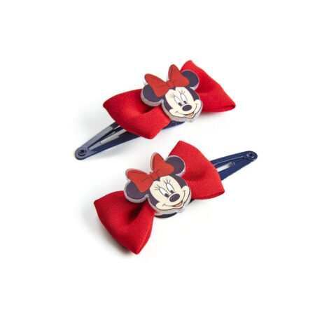 Hair Clips Minnie Mouse Κόκκινο Γραβάτα x2