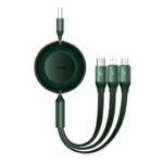 USB 3-in-1 cable for micro USB / USB-C / Lightning 66W / 2A 1.1m (Green)