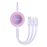 USB-C 3-in-1 cable Baseus Bright Mirror 4 for micro USB / USB-C / Lightning 100W / 3.5A 1.1m (Purple)