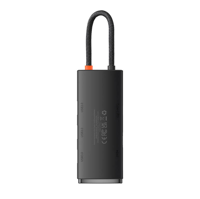 Baseus Lite Series Hub 5w1 USB-C to 3x USB 3.0 + USB-C + HDMI (black)