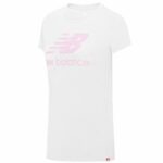 Γυναικεία Μπλούζα με Κοντό Μανίκι Essentials Stacked Logo New Balance WT91546_SST Λευκό
