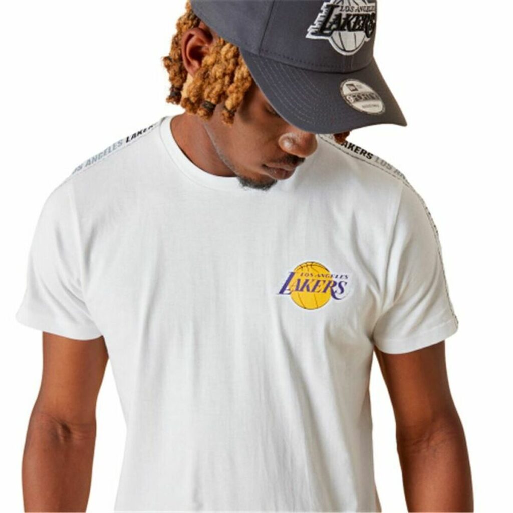Ανδρική Μπλούζα με Κοντό Μανίκι New Era  LA Lakers NBA Λευκό