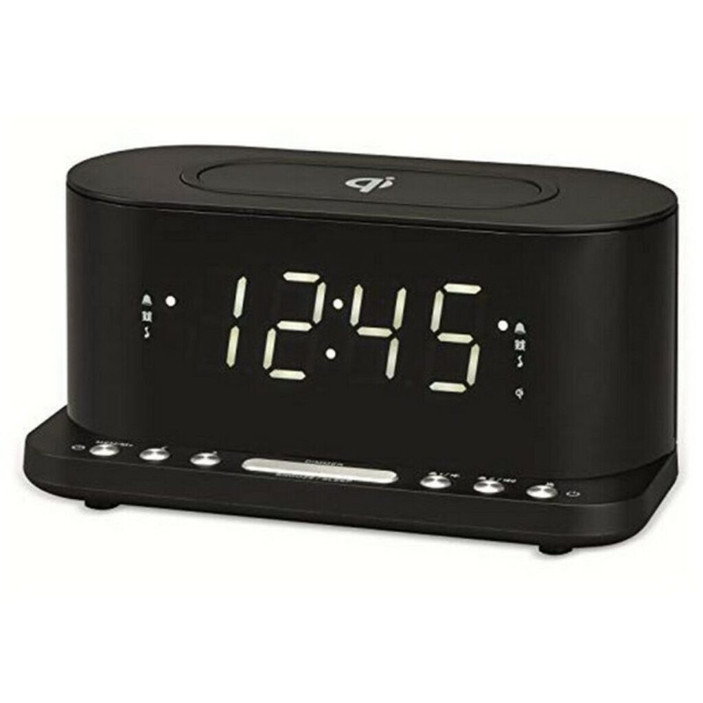 Ρολόι-Ραδιόφωνο με Aσύρματο Φορτιστή Denver Electronics CRQ-110 12" LED USB Μαύρο