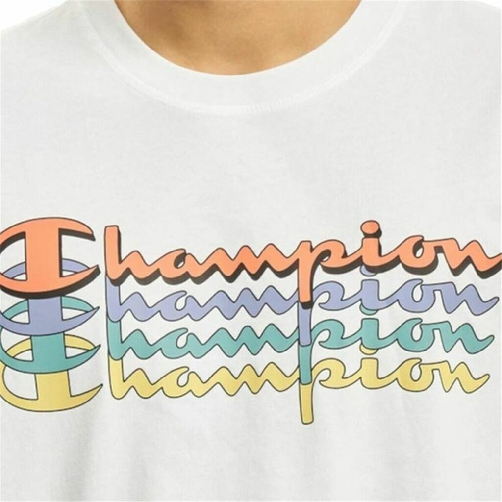 Μπλούζα με Κοντό Μανίκι Champion Crewneck Λευκό