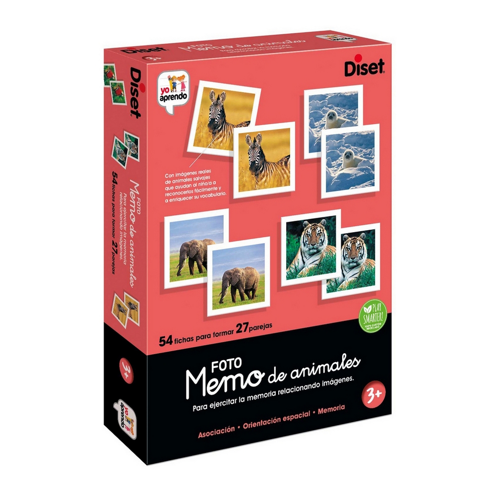 Εκπαιδευτικό παιχνίδι Diset Memo Photo Animales 54 Τεμάχια