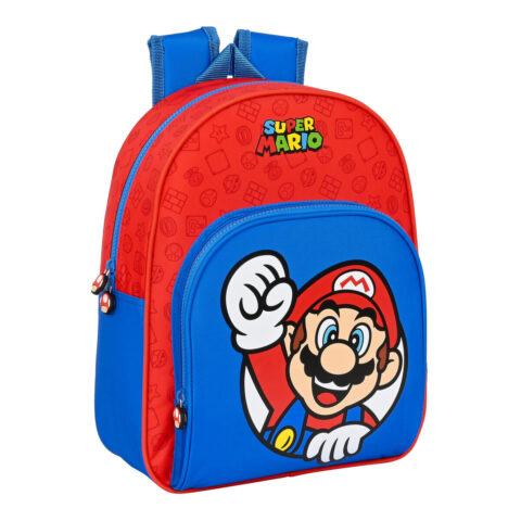 Σχολική Τσάντα Super Mario Κόκκινο Μπλε (28 x 34 x 10 cm)