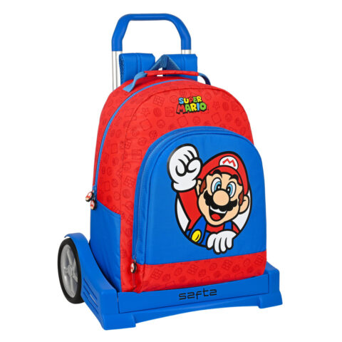 Σχολική Τσάντα με Ρόδες Super Mario Κόκκινο Μπλε (32 x 42 x 15 cm)