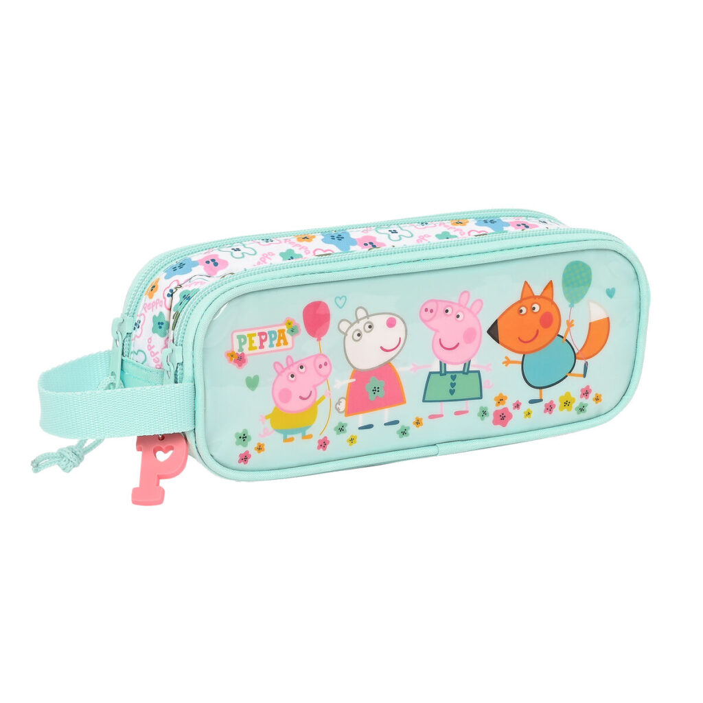 Διπλή Κασετίνα Peppa Pig Cosy corner Ανοιχτό Μπλε (21 x 8 x 6 cm)
