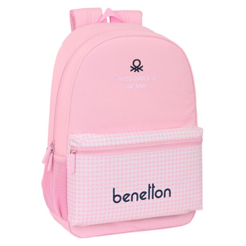 Σχολική Τσάντα Benetton Vichy Ροζ (30 x 46 x 14 cm)