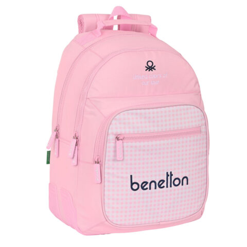 Σχολική Τσάντα Benetton Vichy Ροζ (32 x 42 x 15 cm)