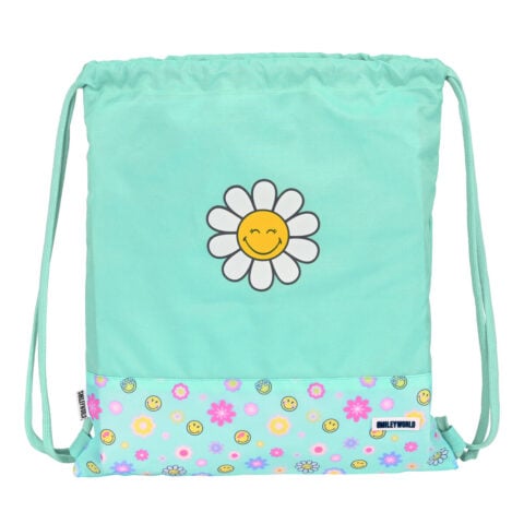 Σχολική Τσάντα με Σχοινιά Smiley Summer fun Τυρκουάζ (35 x 40 x 1 cm)