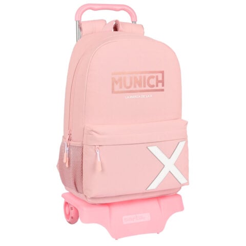 Σχολική Τσάντα με Ρόδες Munich Makeup Ροζ (30 x 46 x 14 cm)
