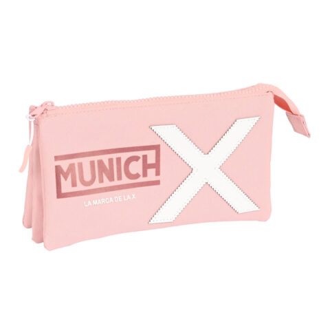Τριπλή Κασετίνα Munich Makeup Ροζ (22 x 12 x 3 cm)