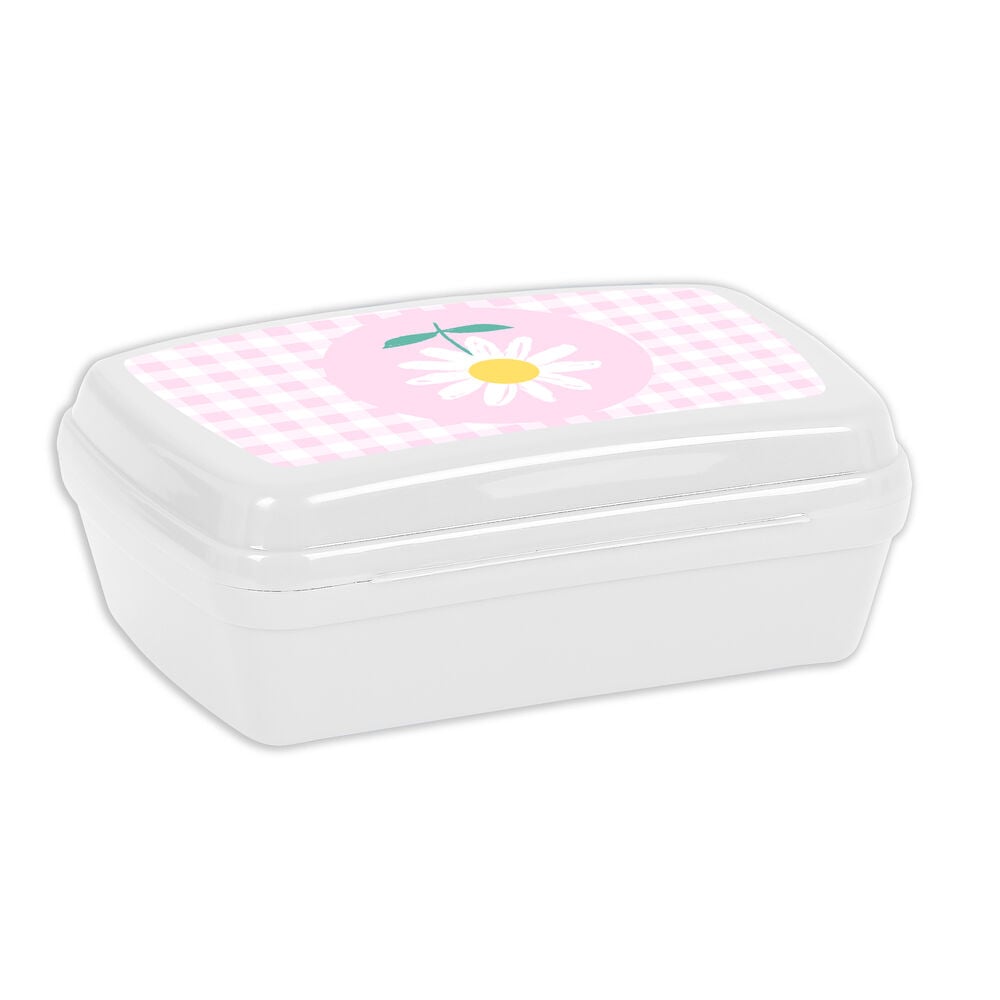 Κουτί για Sandwich Safta Flor Πλαστική ύλη Ροζ Λευκό (17 x 6 x 14 cm)