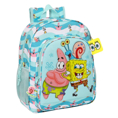 Σχολική Τσάντα Spongebob Stay positive Μπλε Λευκό (32 x 38 x 12 cm)