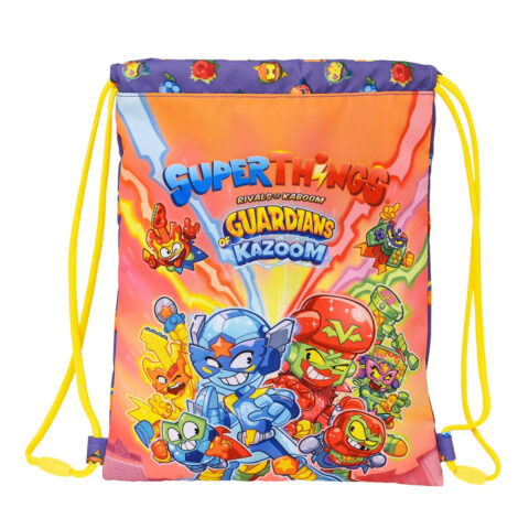 Σχολική Τσάντα με Σχοινιά SuperThings Guardians of Kazoom Μωβ Κίτρινο (26 x 34 x 1 cm)
