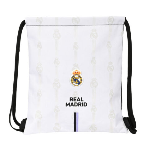 Σχολική Τσάντα με Σχοινιά Μαύρο Λευκό (35 x 40 x 1 cm)