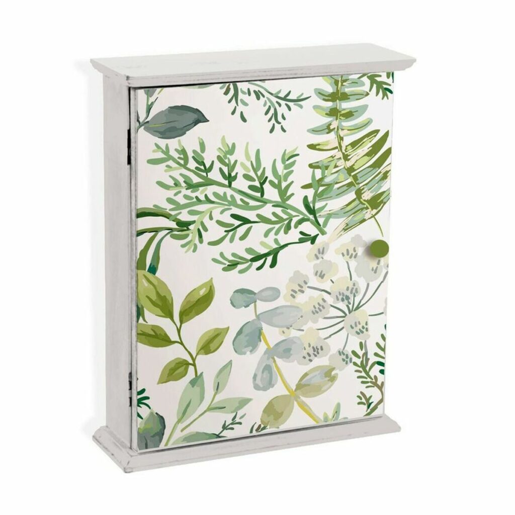 Διακοσμητικό κουτί Versa Lime Leaves Κλειδιά Ξύλο MDF (6