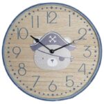 Ρολόι Τοίχου DKD Home Decor Αρκούδα Πειρατής (31 x 4 x 31 cm)