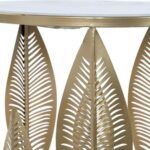 Βοηθητικό Τραπέζι DKD Home Decor Φύλλα Μέταλλο Μάρμαρο (2 pcs) (42 x 42 x 65 cm) (37 x 54