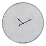 Ρολόι Τοίχου DKD Home Decor Παγκόσμιος Χάρτης Μέταλλο Καθρέφτης (60 x 4 x 60 cm)