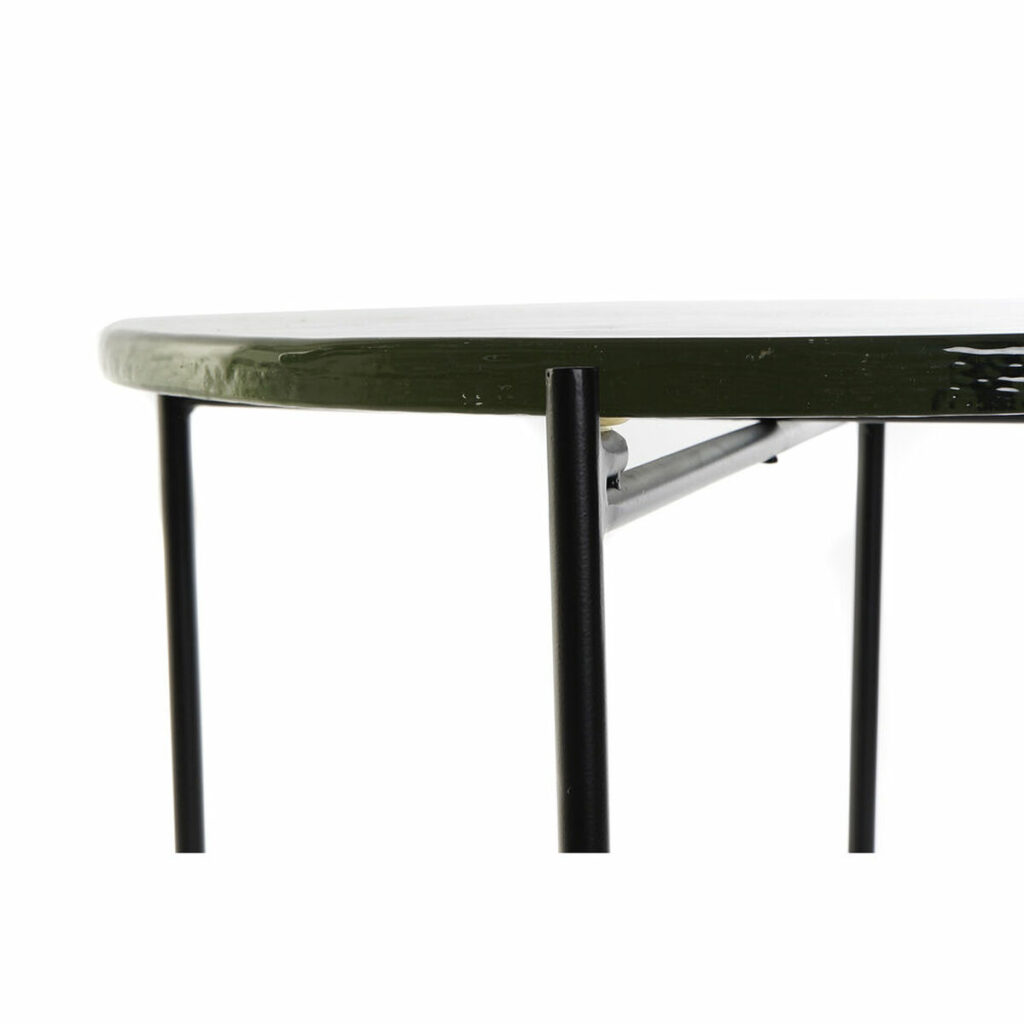 Βοηθητικό Τραπέζι DKD Home Decor Κρυστάλλινο Μαύρο Μέταλλο Σύγχρονη (50 x 50 x 42 cm)