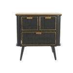 Βοηθητικό Τραπέζι DKD Home Decor Μαύρο Χρυσό Μέταλλο Ξύλο (58 x 34 x 60 cm)