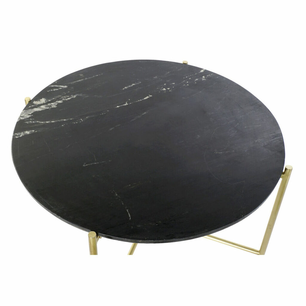 Βοηθητικό Τραπέζι DKD Home Decor Μαύρο Χρυσό Μάρμαρο Σίδερο (81 x 81 x 44 cm)