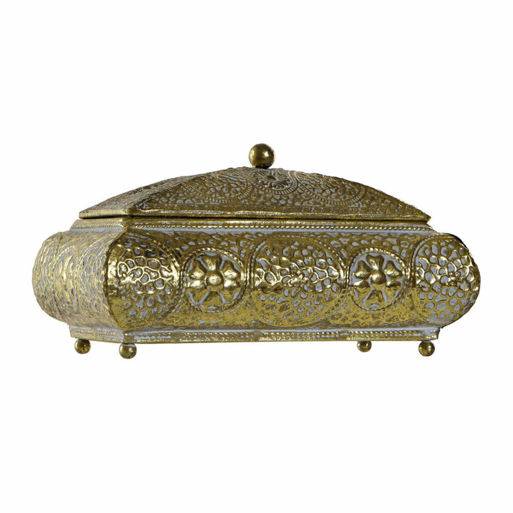 Κουτί-μπιζουτιέρα DKD Home Decor Χρυσό Μέταλλο 20 x 11 x 11 cm