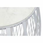 Βοηθητικό Τραπέζι DKD Home Decor Λευκό Μάρμαρο Σίδερο Ασημί (46 x 46 x 41 cm)