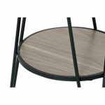 Βοηθητικό Τραπέζι DKD Home Decor 40 x 40 x 59 cm Μαύρο Μέταλλο Ξύλο Καφέ