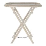 Βοηθητικό Τραπέζι DKD Home Decor Λευκό Ξύλο από Μάνγκο Ανοιχτό καφέ (76.2 x 45.7 x 83.8 cm)