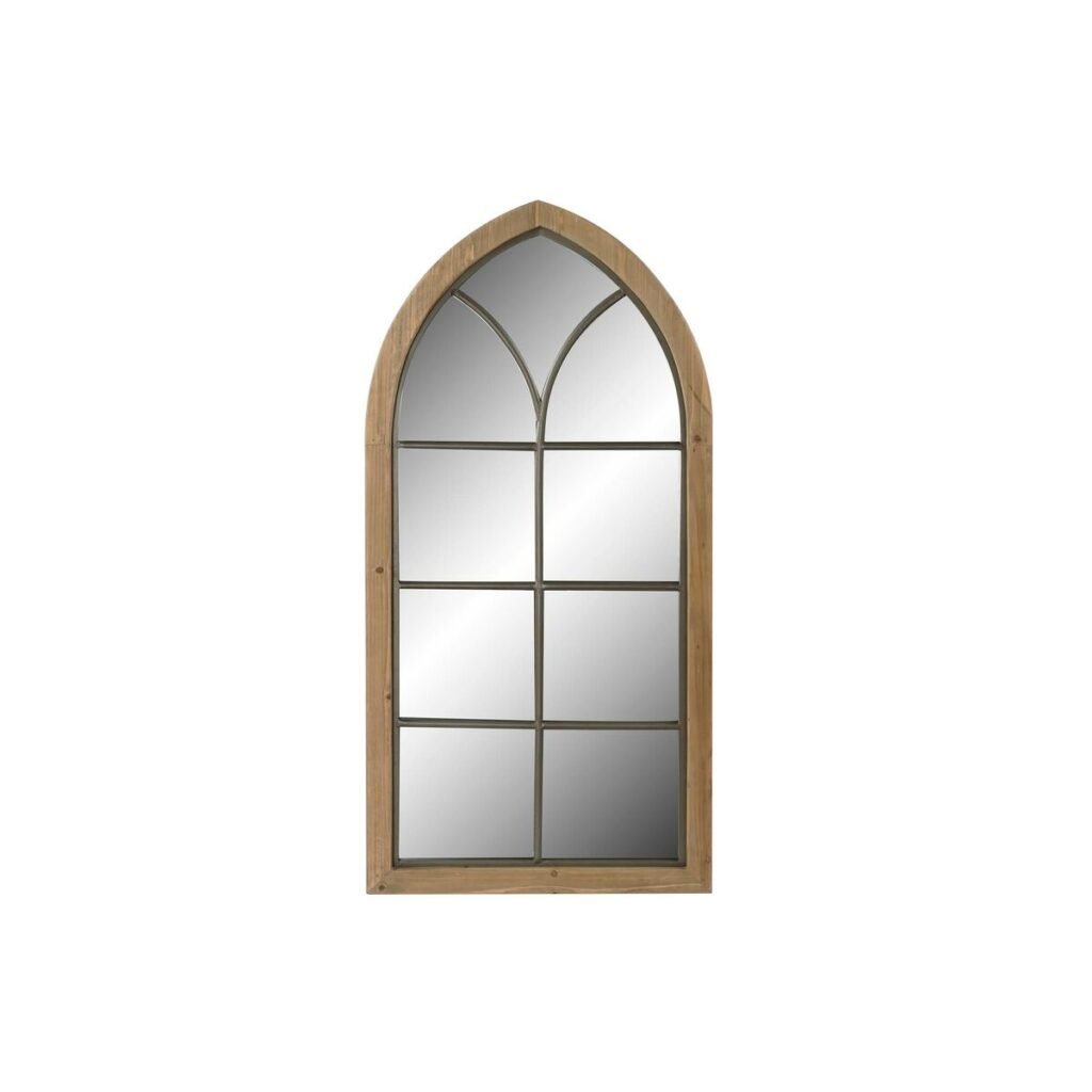 Τοίχο καθρέφτη DKD Home Decor Φυσικό Μέταλλο Ξύλο Αλουμίνιο (65 x 4 x 135 cm)