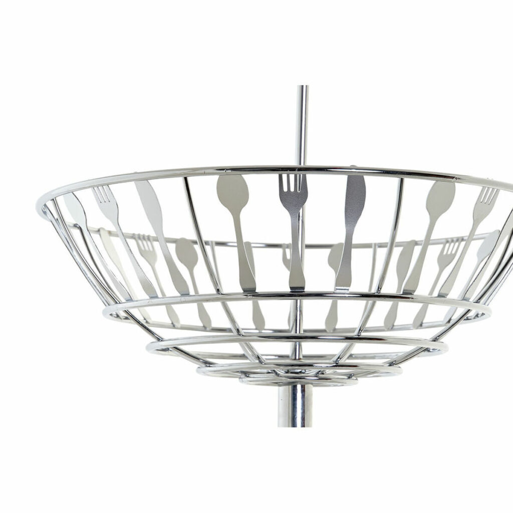 Μπολ για Φρούτα DKD Home Decor Ασημί Μέταλλο Πλαστική ύλη 28 x 28 x 40 cm