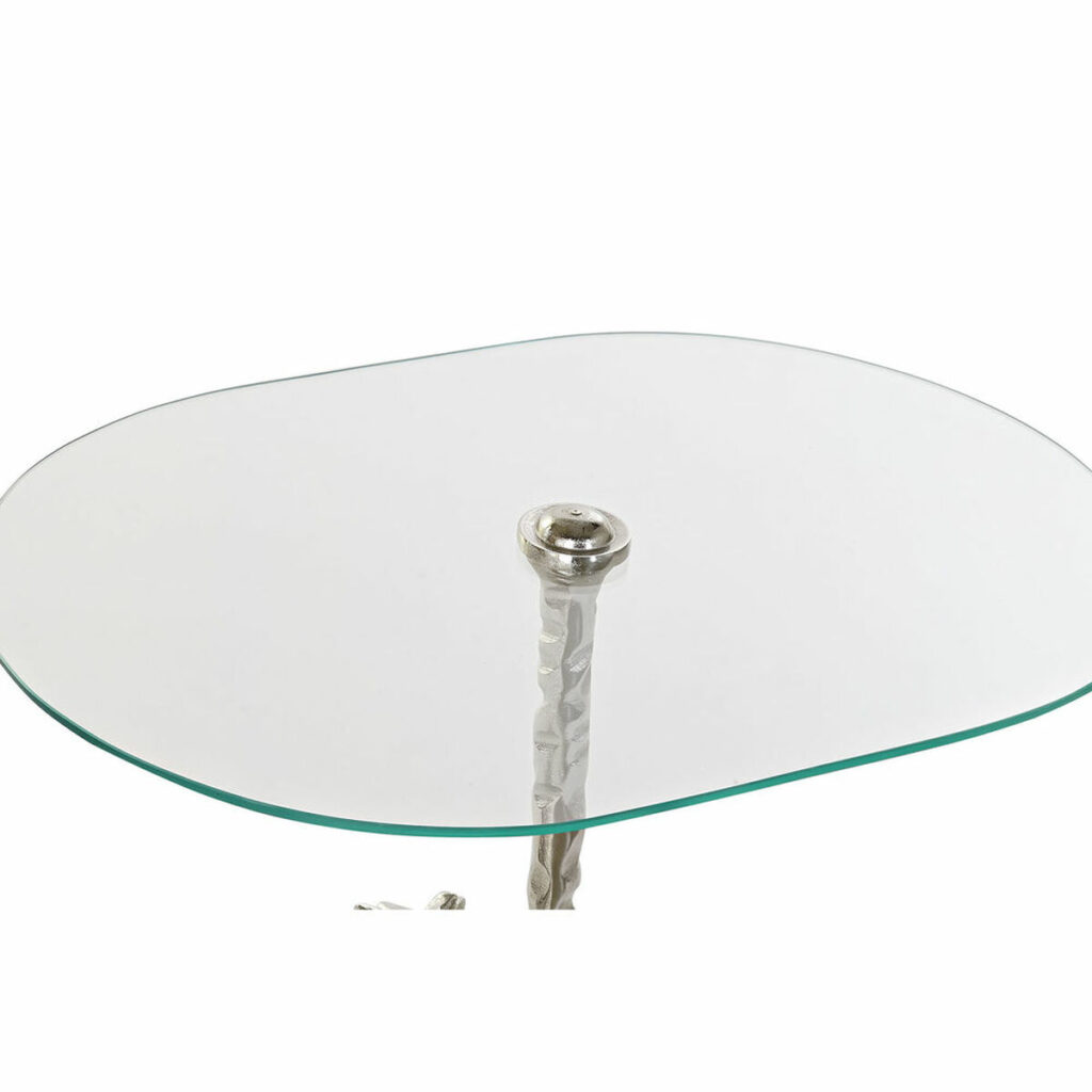 Βοηθητικό Τραπέζι DKD Home Decor Διαφανές Αλουμίνιο Κρυστάλλινο Ασημί Άλογο (54 x 39 x 57 cm)