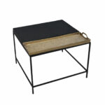 Βοηθητικό Τραπέζι DKD Home Decor 61 x 61 x 49 cm Μαύρο Χρυσό Χάλυβας Αλουμίνιο